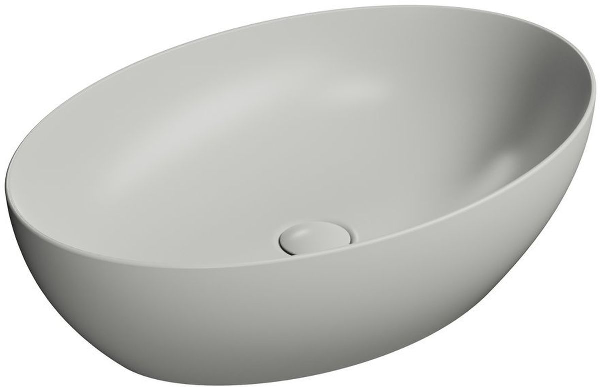 GSI Pura lavabo 60x42 cm ovale da appoggio grigio/pietra 884217