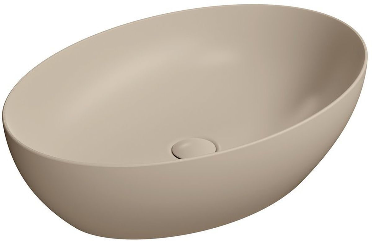 GSI Pura lavabo 60x42 cm ovale da appoggio marrone/beige 884208