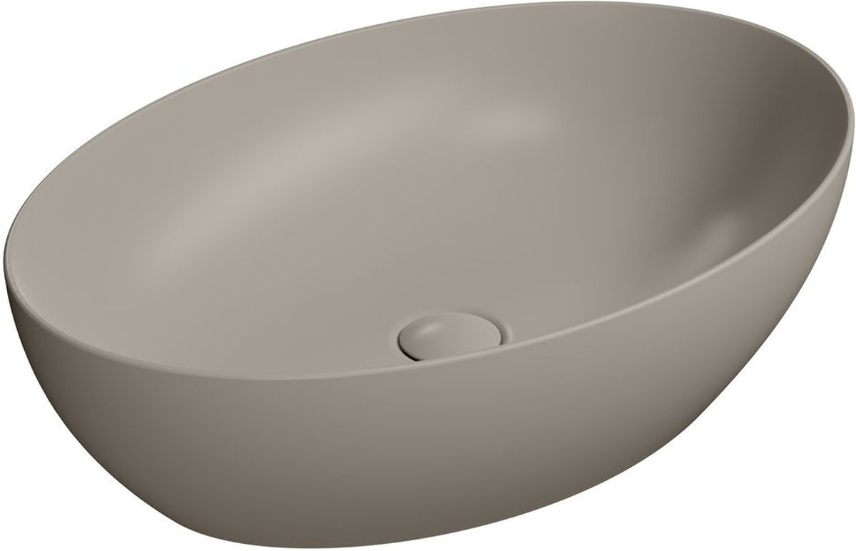 GSI Pura lavabo 60x42 cm ovale da appoggio marrone/beige opaca 884205