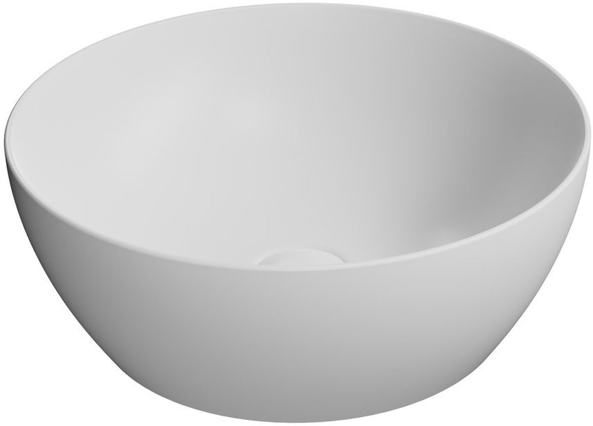 GSI Pura lavabo 42x42 cm rotonda da appoggio bianco opaca 885109