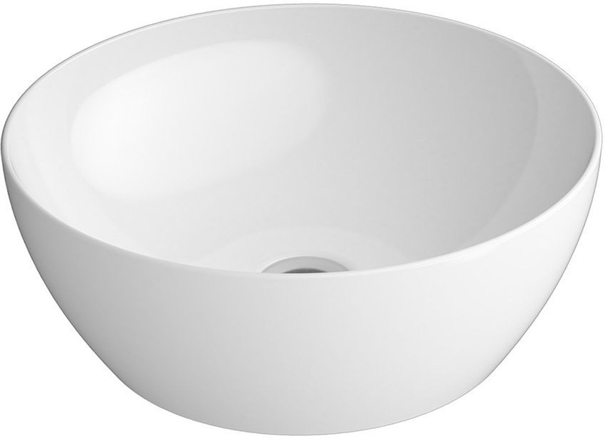 GSI Pura lavabo 42x42 cm rotonda da appoggio bianco lucida 885111