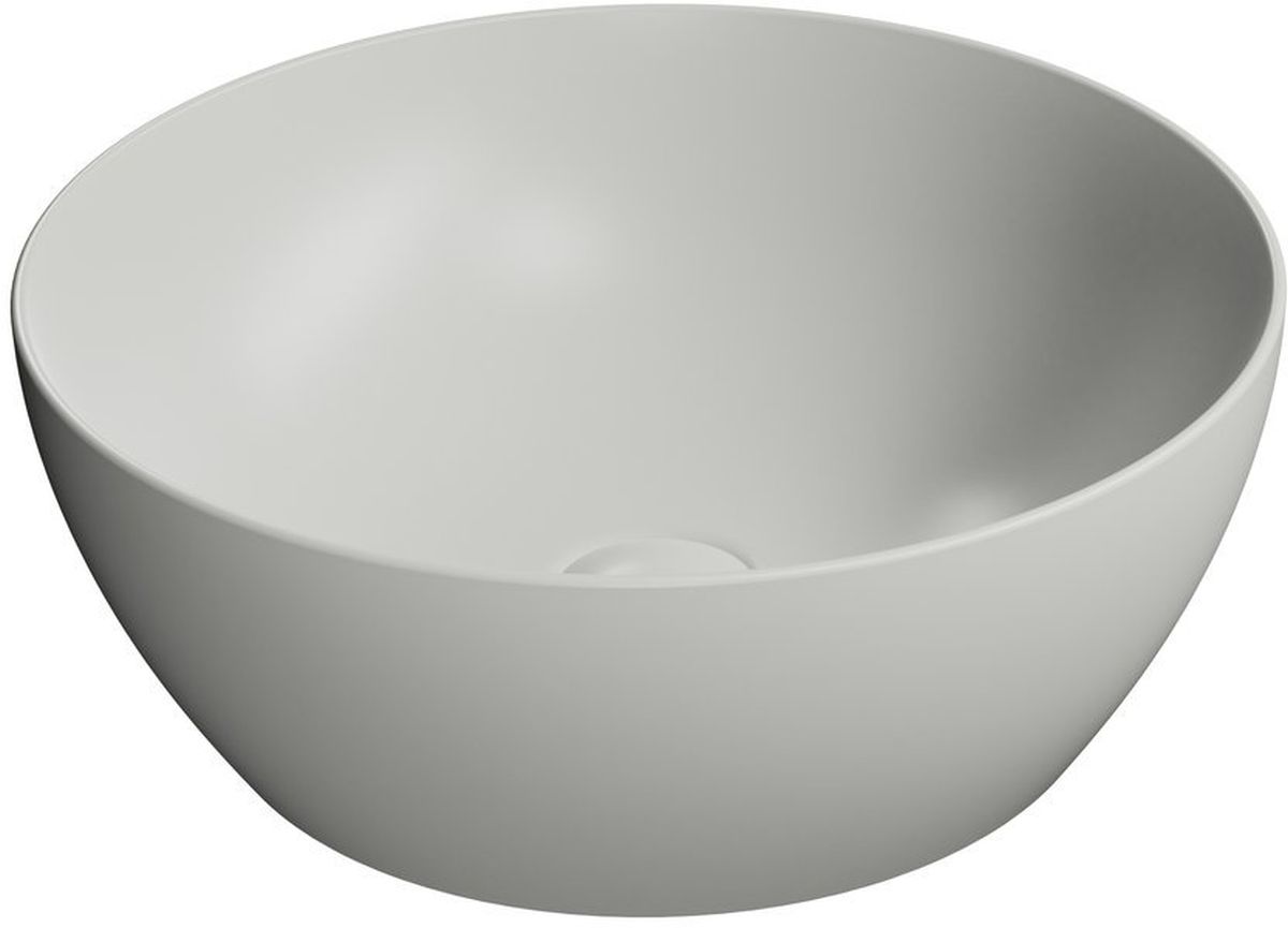 GSI Pura lavabo 42x42 cm rotonda da appoggio grigio/pietra opaca 885117