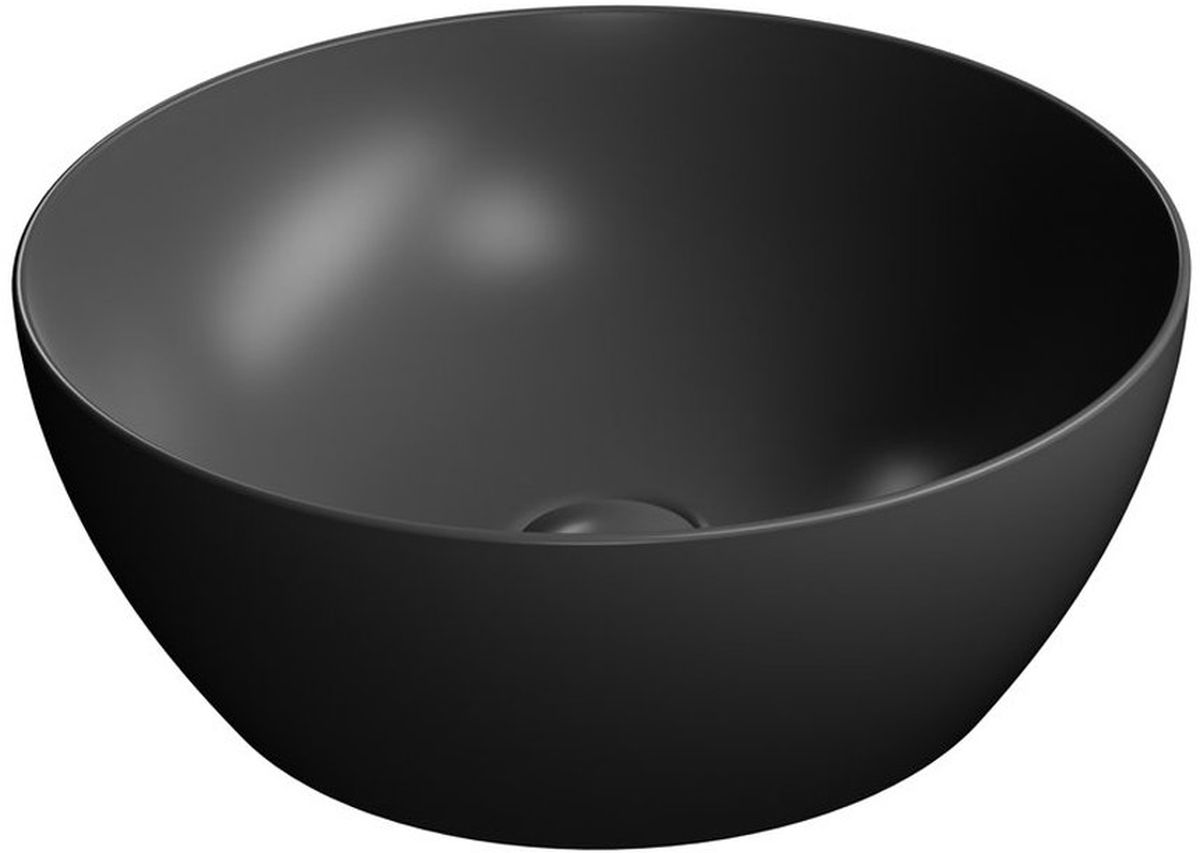 GSI Pura lavabo 42x42 cm rotonda da appoggio nero 885126