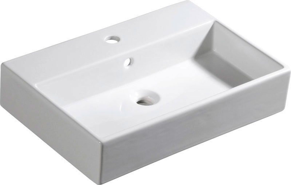 Isvea Purity lavabo 60x42 cm rettangolare a parete-da appoggio bianco 10PL50060