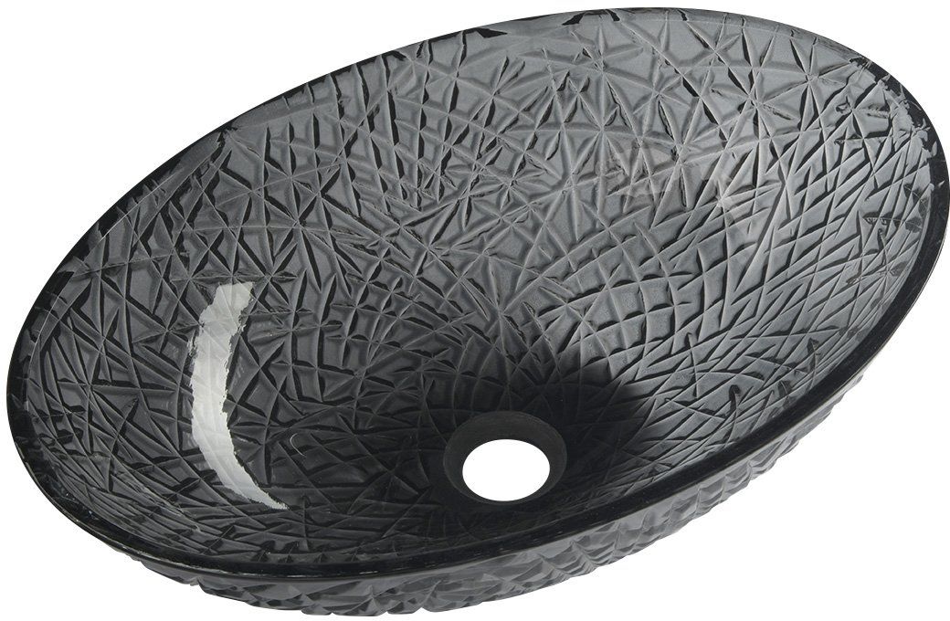 Sapho Beauty lavabo 50x36 cm ovale da appoggio nero TY305SG