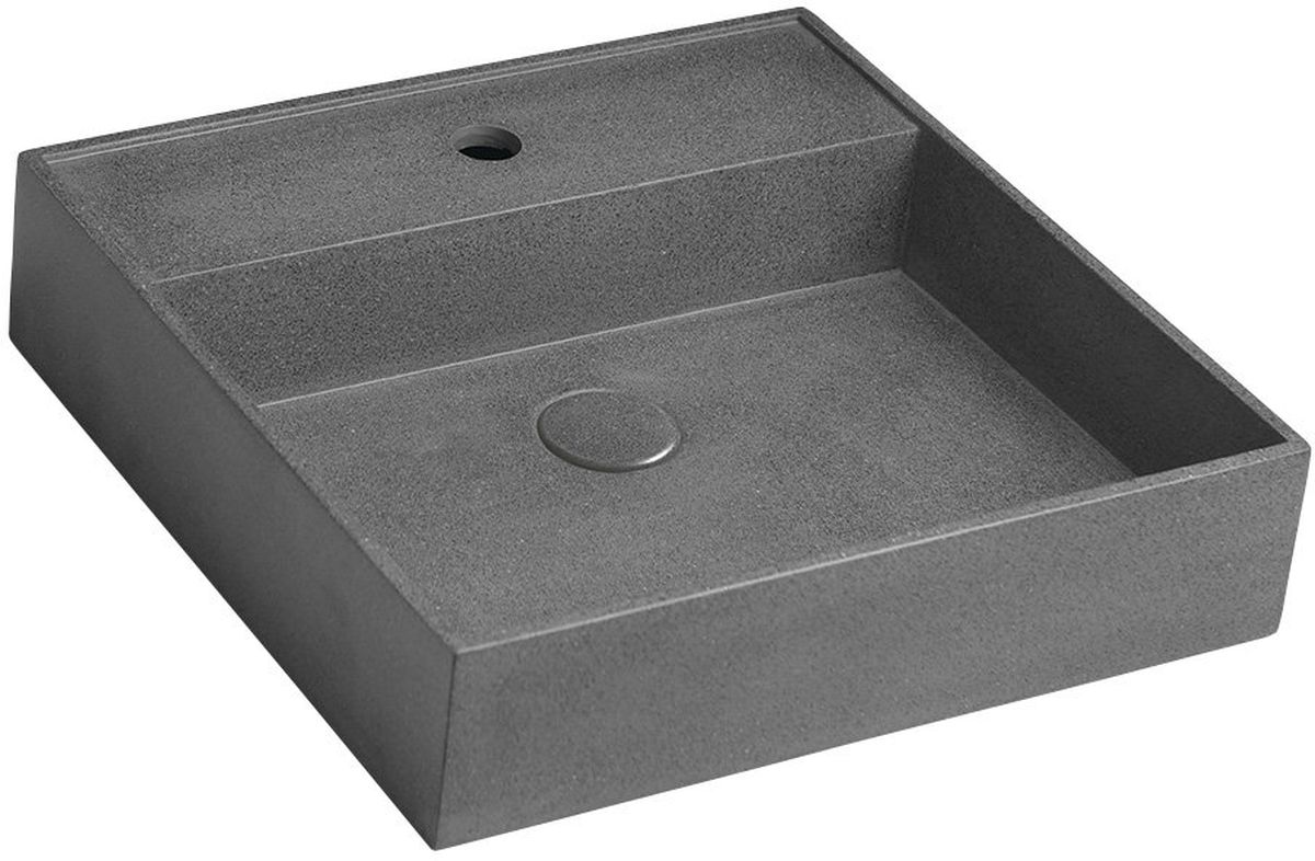 Sapho Quadrado lavabo 45.7x45.7 cm quadrata a parete-da appoggio nero opaca AR468