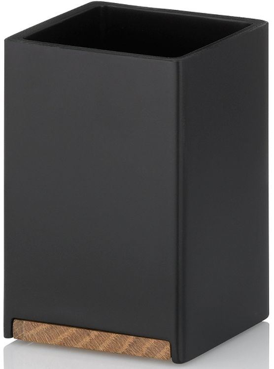 Kela Cube portaspazzolini nero-marrone 23687