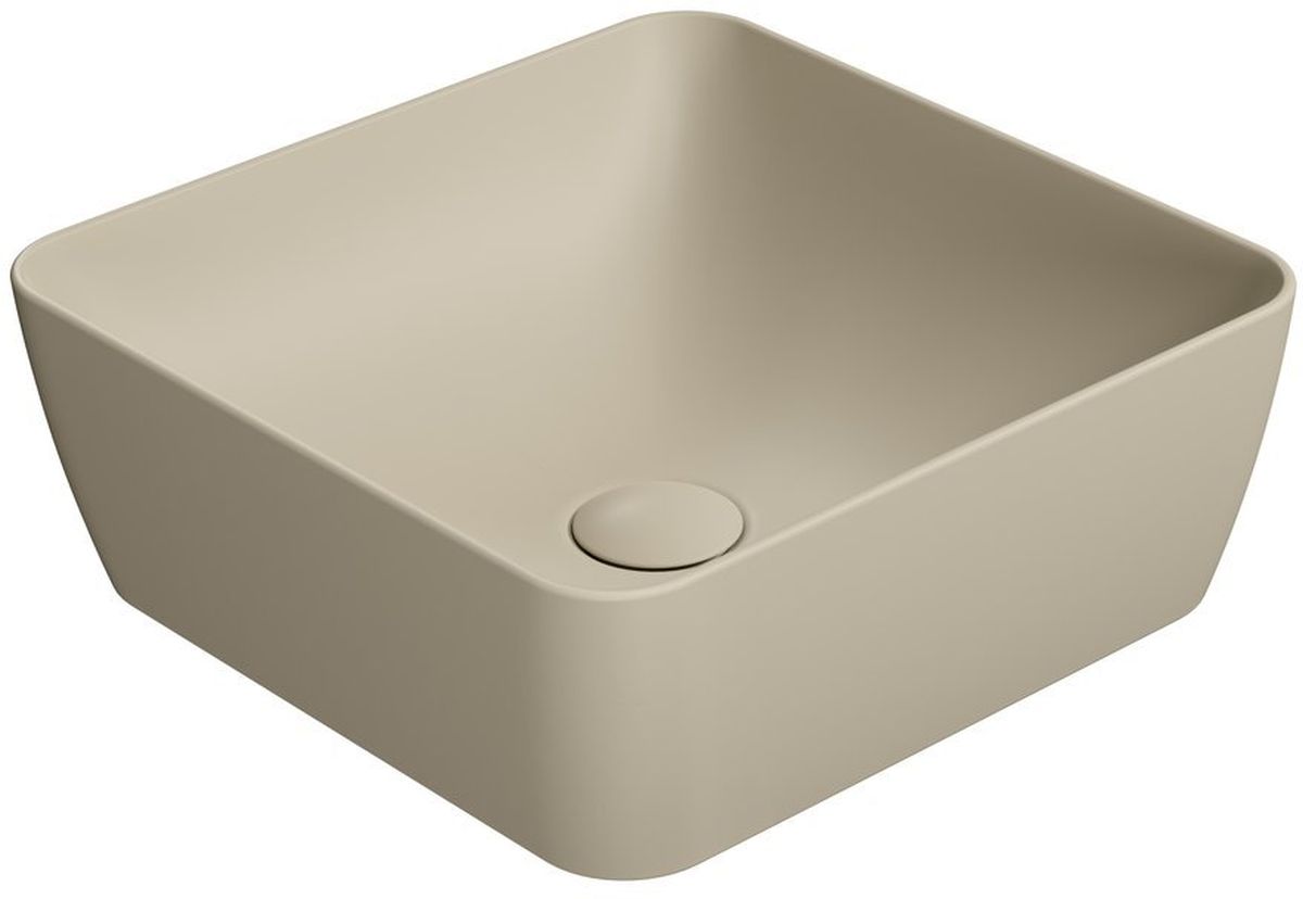 GSI Sand lavabo 38x38 cm quadrata da appoggio marrone/beige opaca 903808