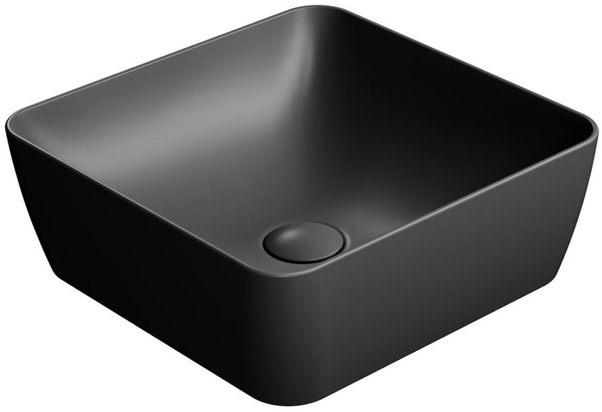GSI Sand lavabo 38x38 cm quadrata da appoggio nero 903826