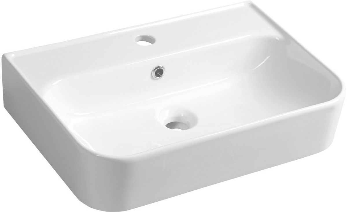 Isvea Sistema lavabo 55x38 cm rettangolare a parete-da appoggio bianco 10PL53055