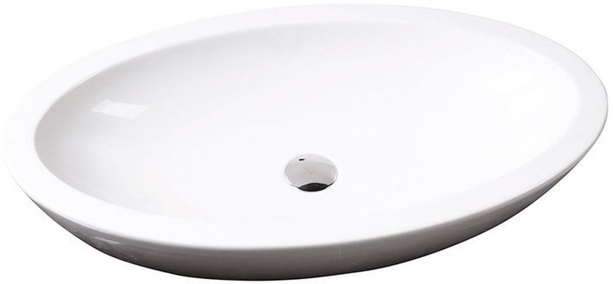 Isvea Sistema lavabo 75x42 cm ovale da appoggio bianco 10AR65075