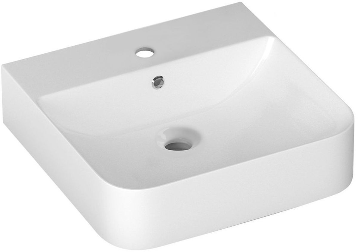 Isvea Sott Aqua lavabo 50.7x50 cm rettangolare a parete-da appoggio bianco 10SQ51051