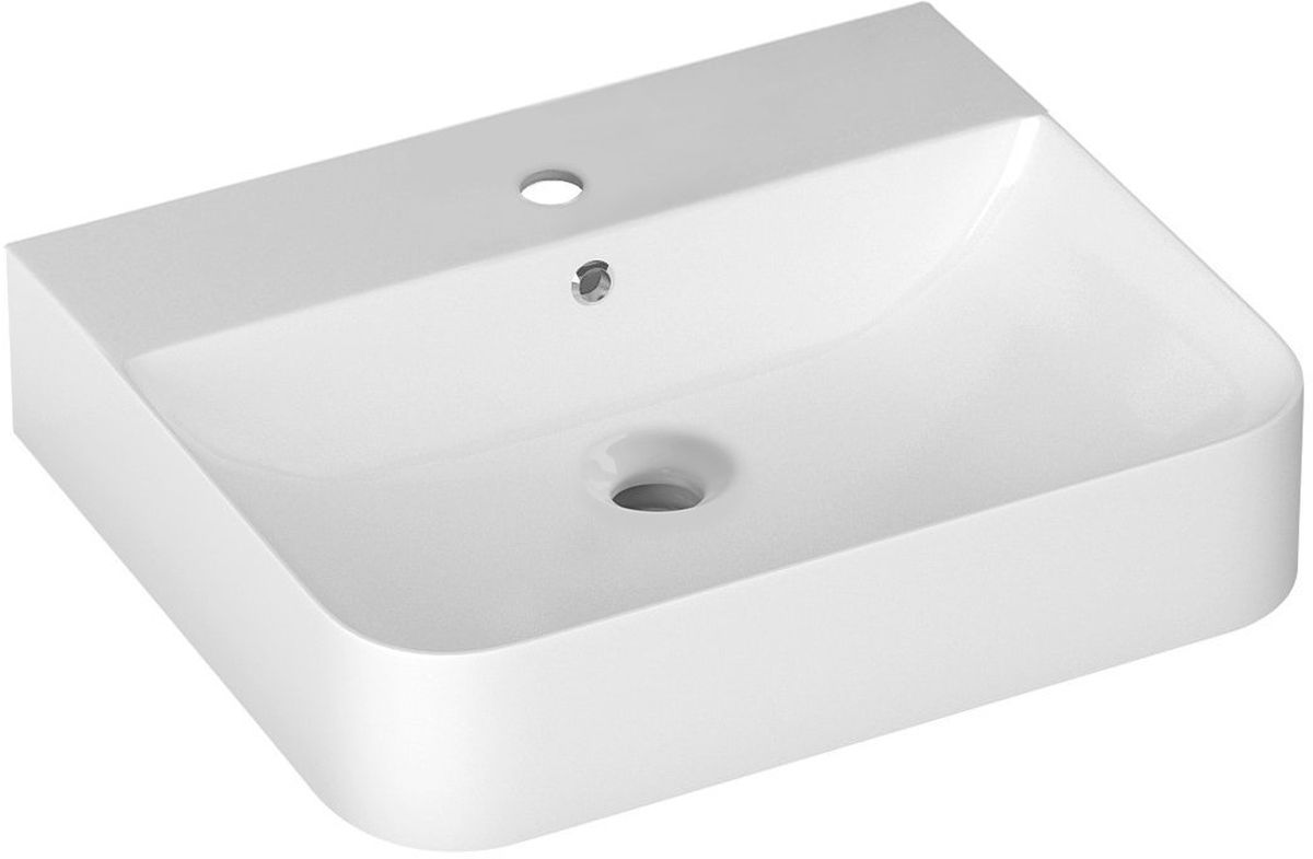 Isvea Sott Aqua lavabo 60.5x50 cm rettangolare a parete-da appoggio bianco 10SQ51061