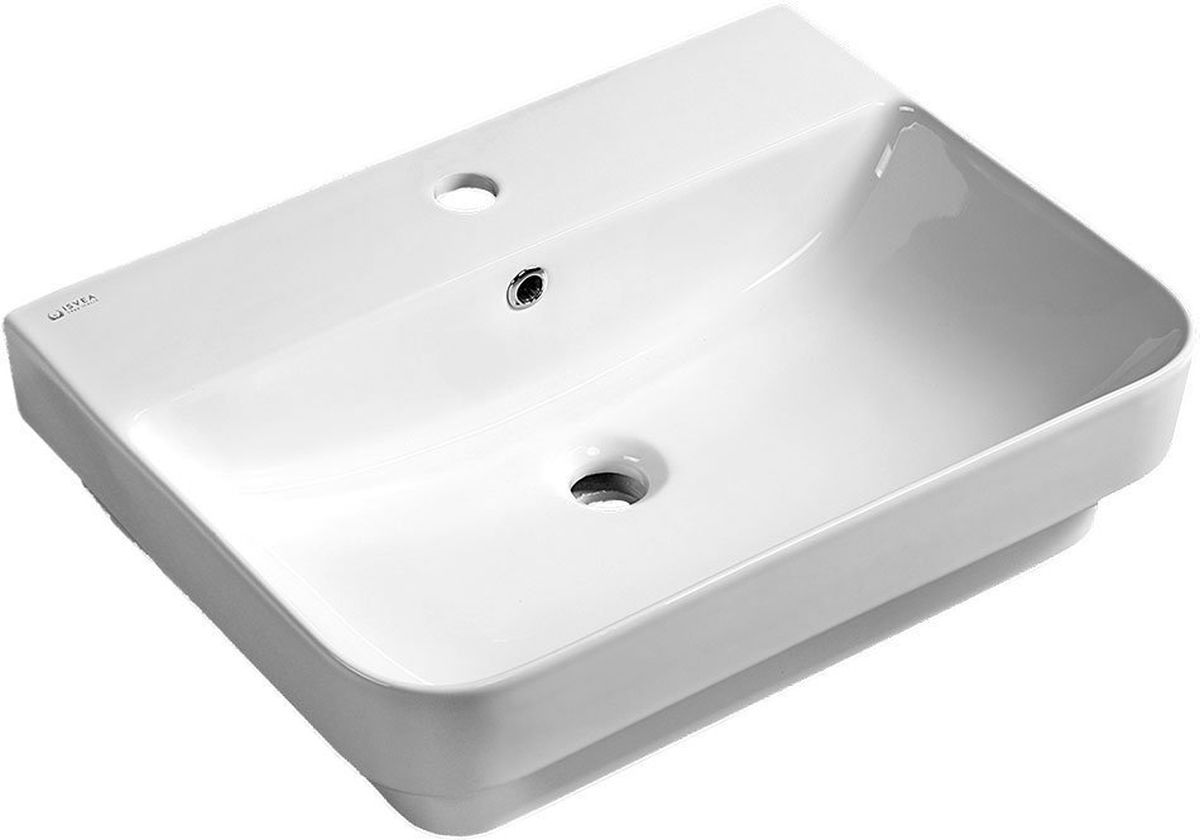 Isvea Sott Aqua lavabo 57.1x43.6 cm rettangolare a parete-da incasso-da appoggio bianco 10SQ50057