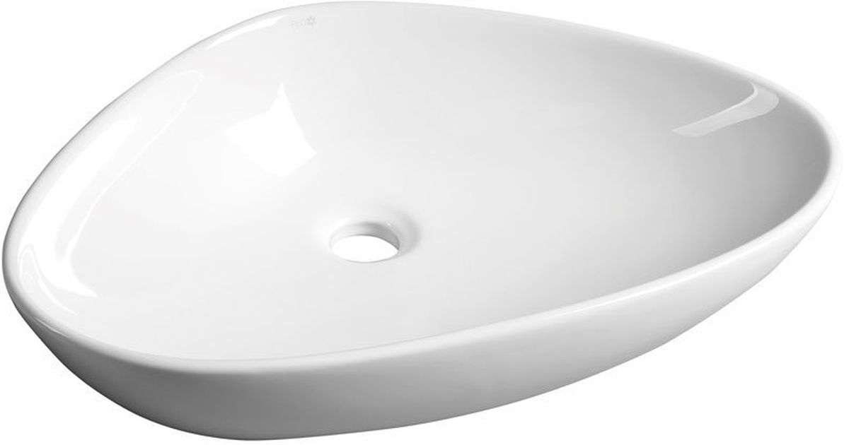 Sapho Teruel lavabo 60x40 cm ovale da appoggio bianco lucida BH7007