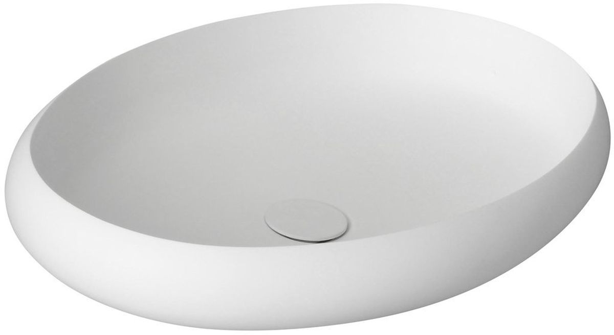 Sapho Thin lavabo 60x40 cm ovale da appoggio bianco opaca WN213