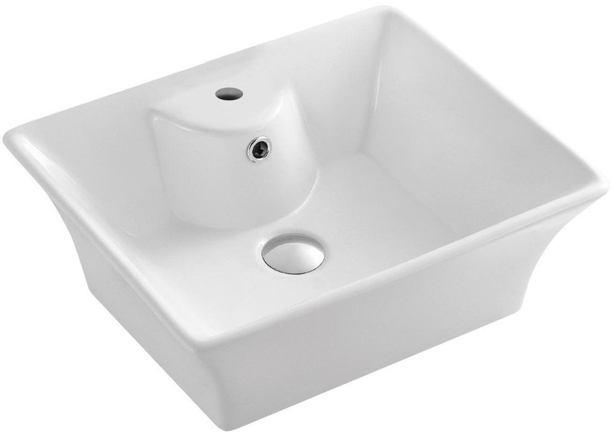 Aqualine lavabo 49.5x41.5 cm rettangolare da appoggio bianco 49411