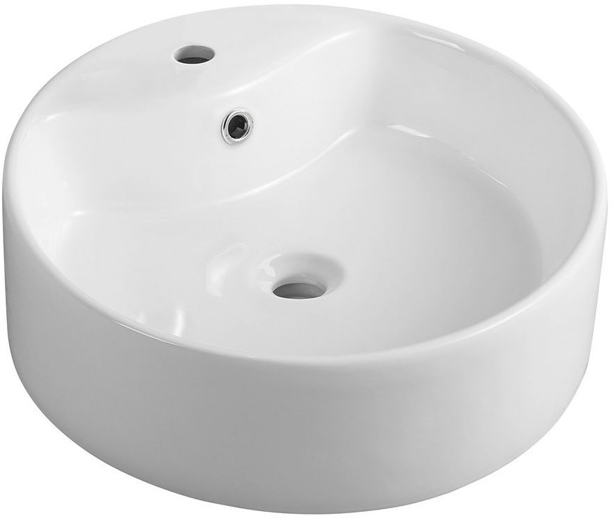 Aqualine lavabo 40x40 cm rotonda da appoggio bianco 49413