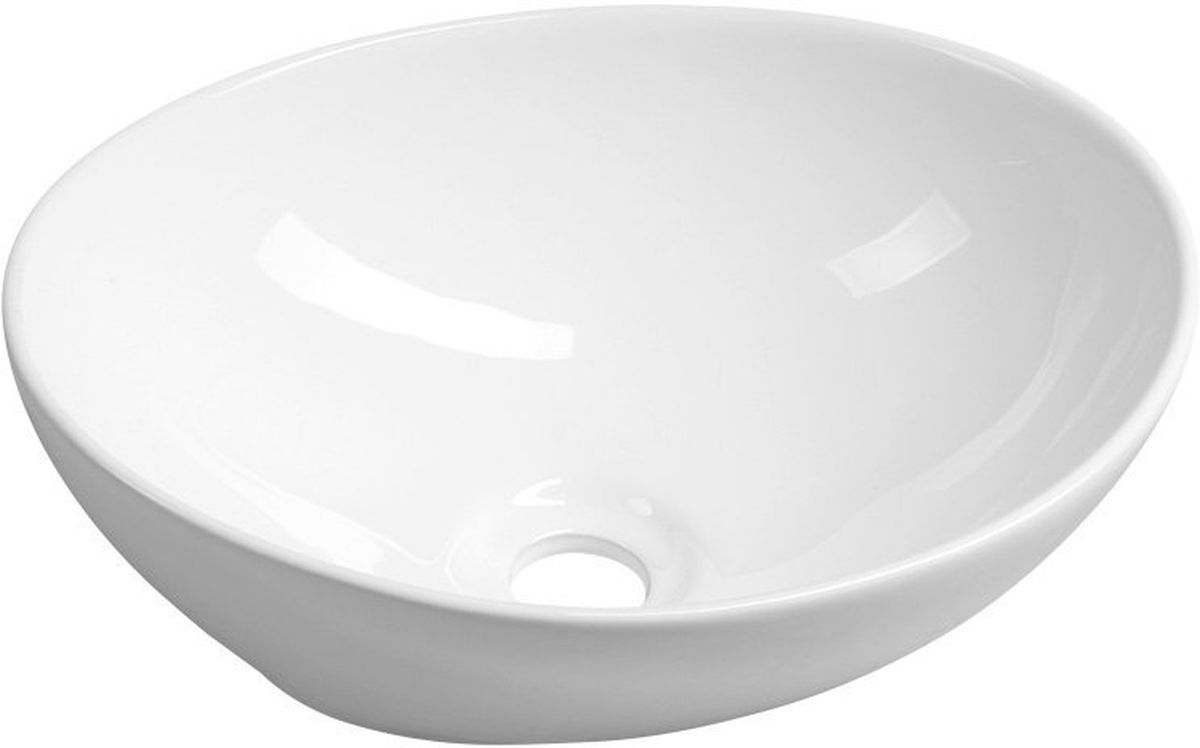 Aqualine lavabo 42x33.5 cm ovale da appoggio bianco 49412