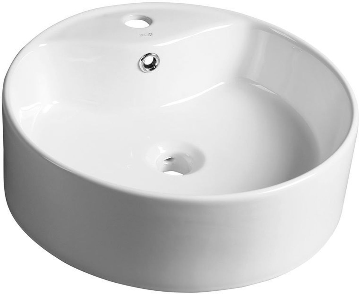 Sapho Yakarta lavabo 46x46 cm rotonda da appoggio bianco BH7021