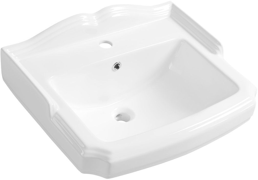 Aqualine Antik lavabo 58x47 cm rettangolare a parete bianco AK102