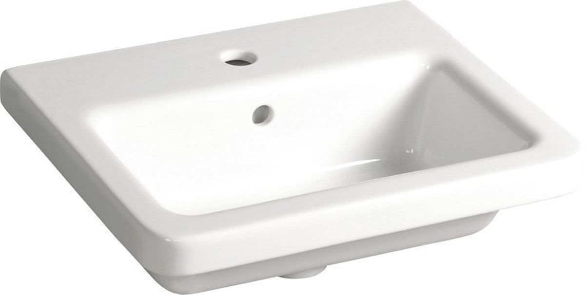 Sapho City lavabo 50x40 cm rettangolare a parete-da mobile-da incasso bianco lucida KE050