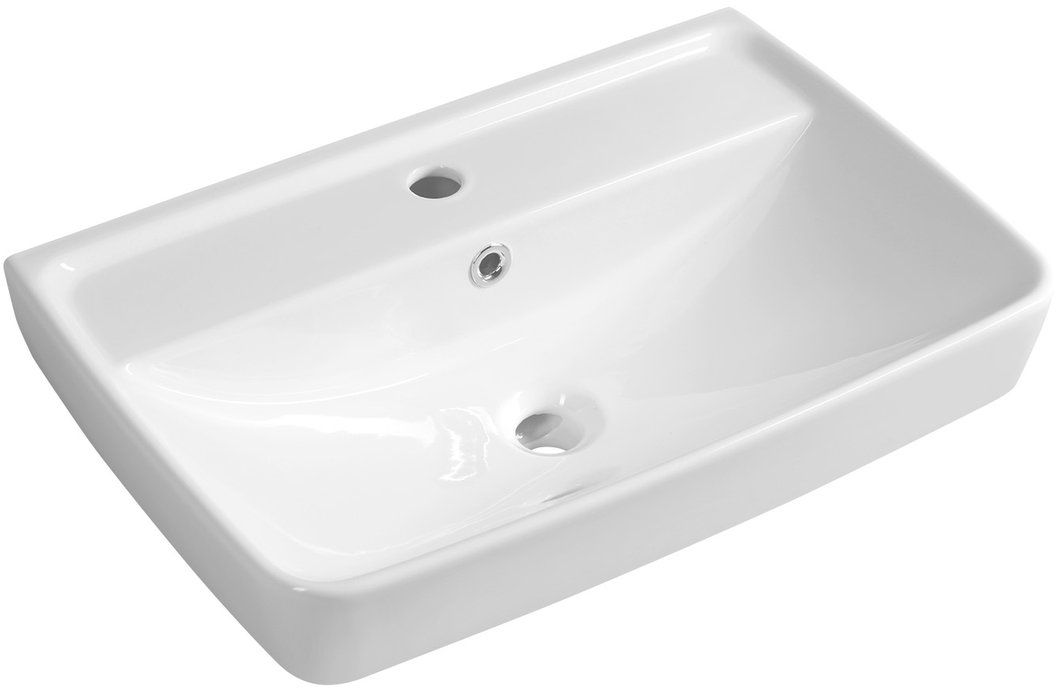 Aqualine Duru lavabo 60x40 cm rettangolare a parete-da mobile bianco TU0351
