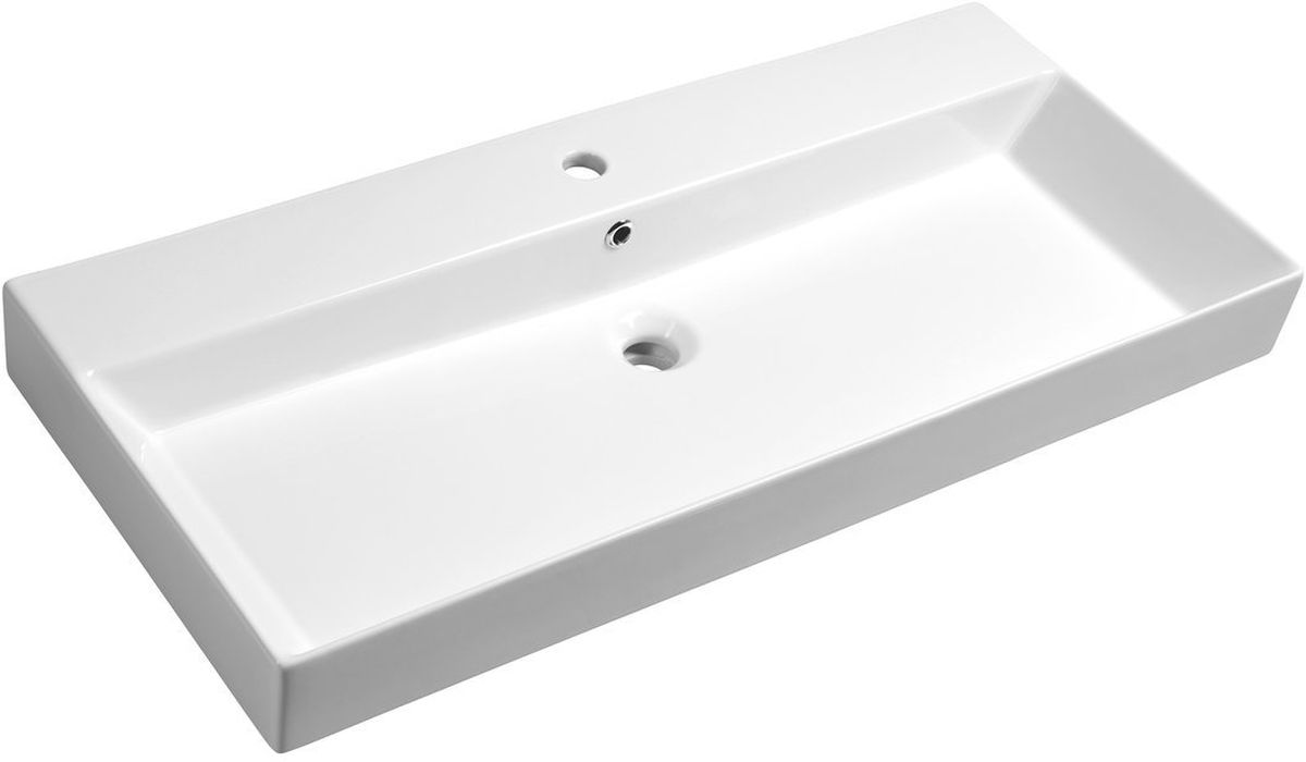 Sapho Kare lavabo 98x45.5 cm rettangolare a parete-da mobile bianco 17100