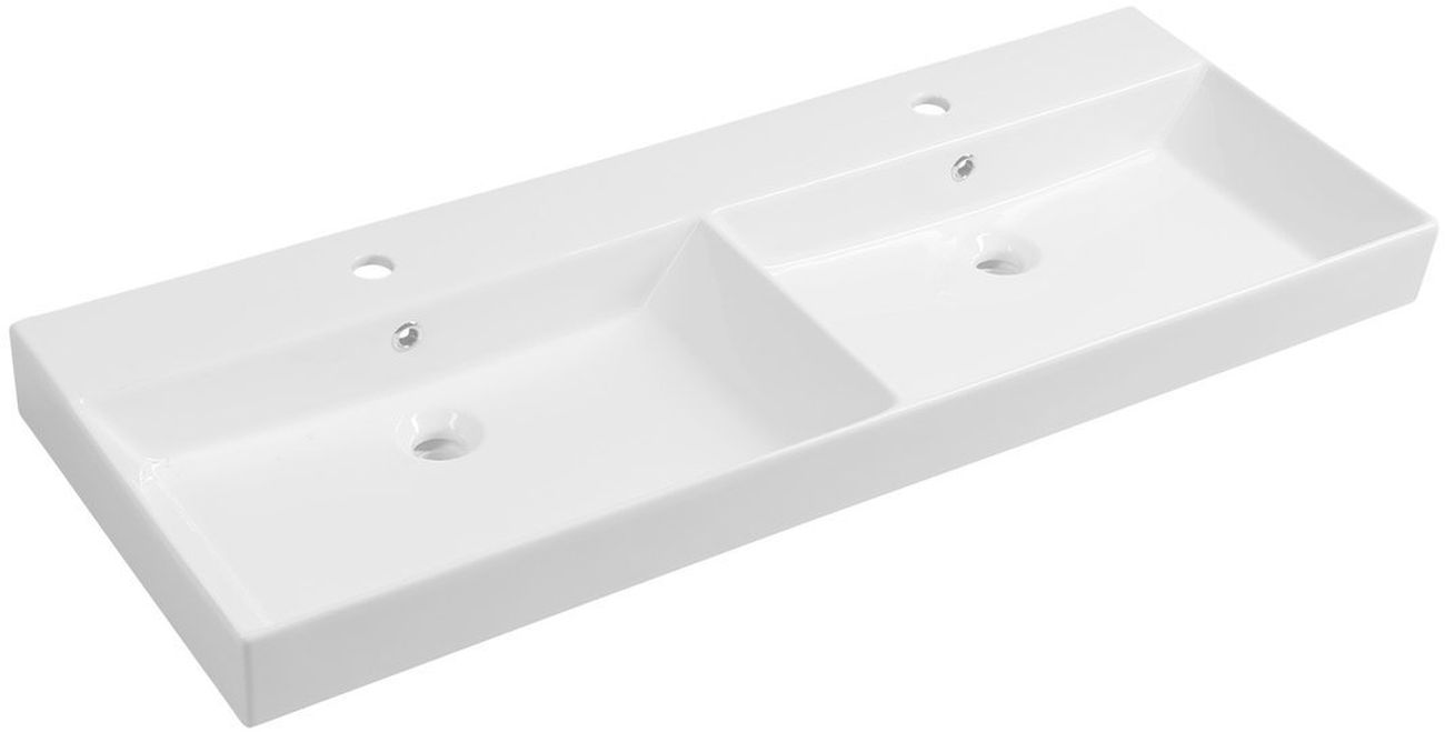 Sapho Kare lavabo 120x45.5 cm rettangolare a parete-da mobile bianco 17120