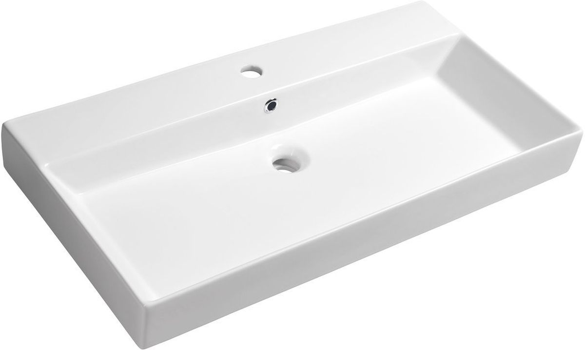 Sapho Kare lavabo 80x45 cm rettangolare a parete-da mobile bianco 17085