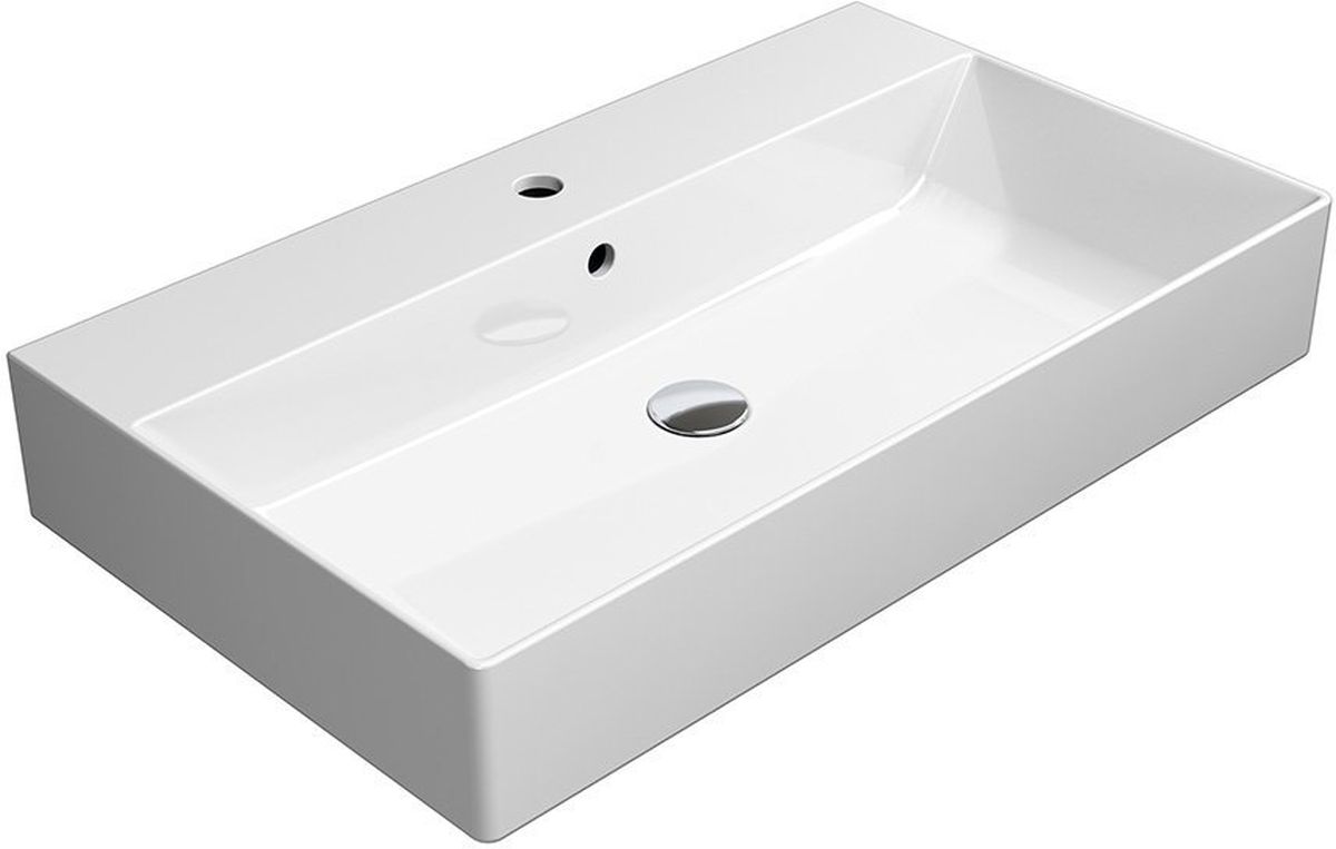 GSI Kube X lavabo 80x47 cm rettangolare a parete-da appoggio bianco 9422111