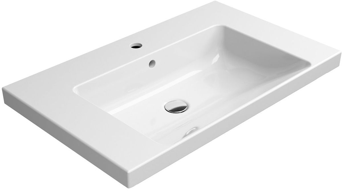 GSI Norm lavabo 80x50 cm rettangolare a parete-da mobile bianco lucida 8634111