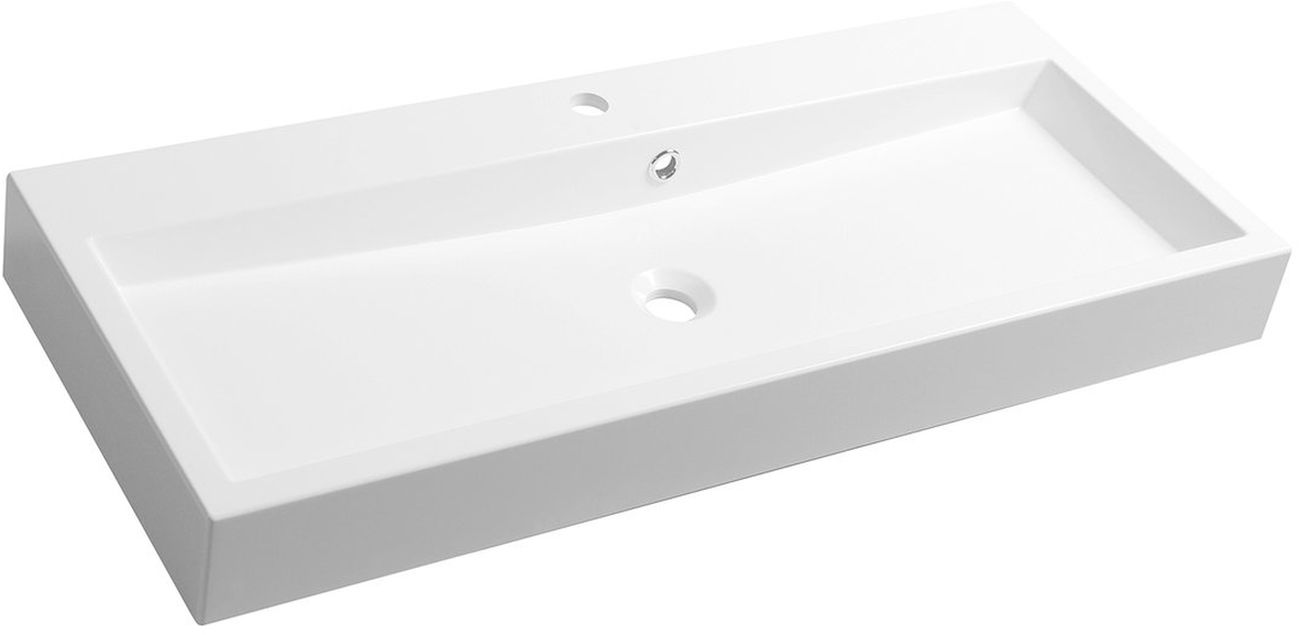 Sapho Orinoko lavabo 100x42 cm rettangolare a parete bianco lucida OR100