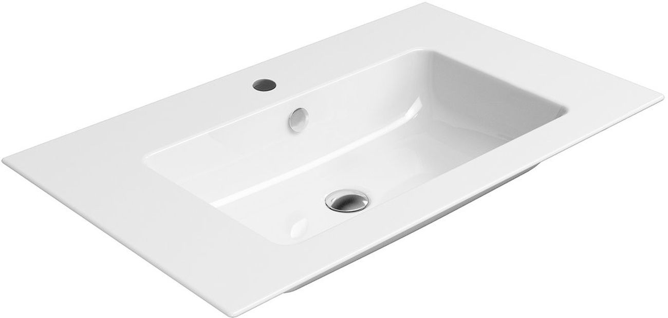 GSI Pura lavabo 80x50 cm rettangolare a parete bianco lucida 8843111