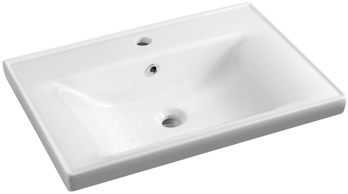 Aqualine Sava lavabo 65x46 cm rettangolare a parete-da mobile bianco 2065