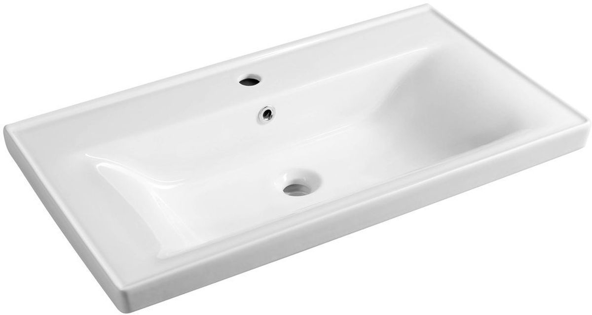 Aqualine Sava lavabo 80x46 cm rettangolare a parete-da mobile bianco 2080