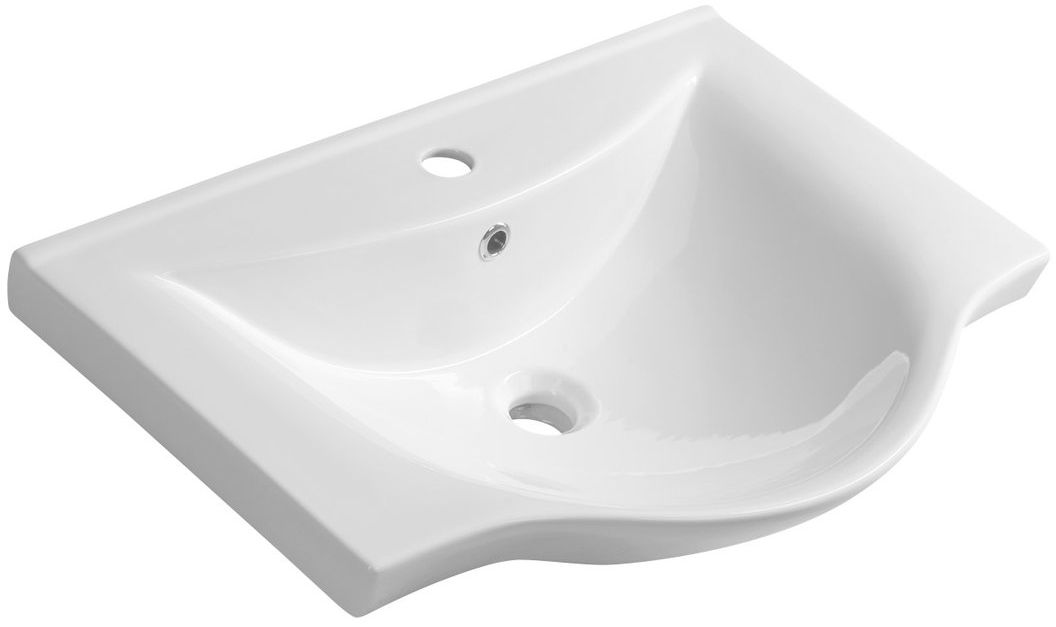 Aqualine Zara lavabo 64.5x46 cm semicircolare a parete-da mobile bianco 10065