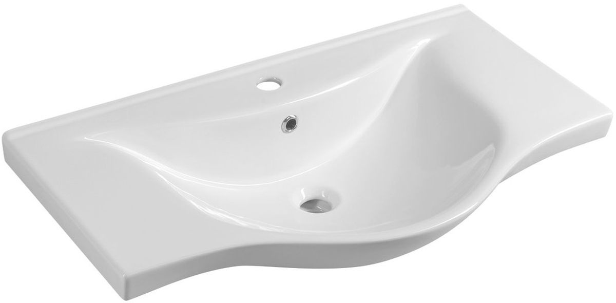 Aqualine Zara lavabo 79.5x46 cm semicircolare a parete-da mobile bianco 10080