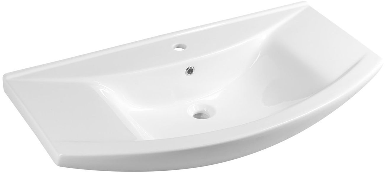Aqualine Zero lavabo 97x51 cm semicircolare a parete-da mobile bianco 6095