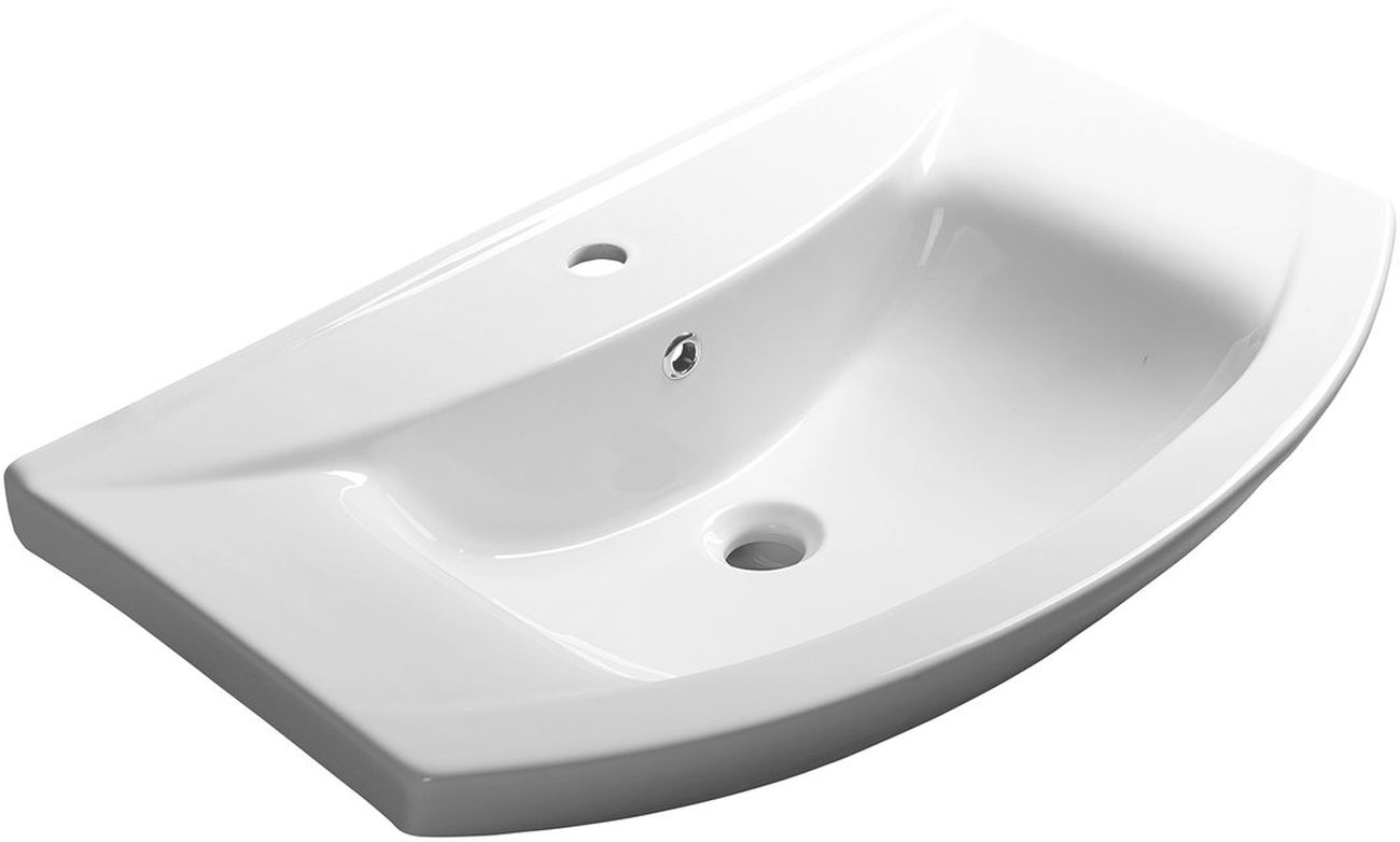 Aqualine Zero lavabo 75x48.5 cm rettangolare a parete-da mobile bianco 6075