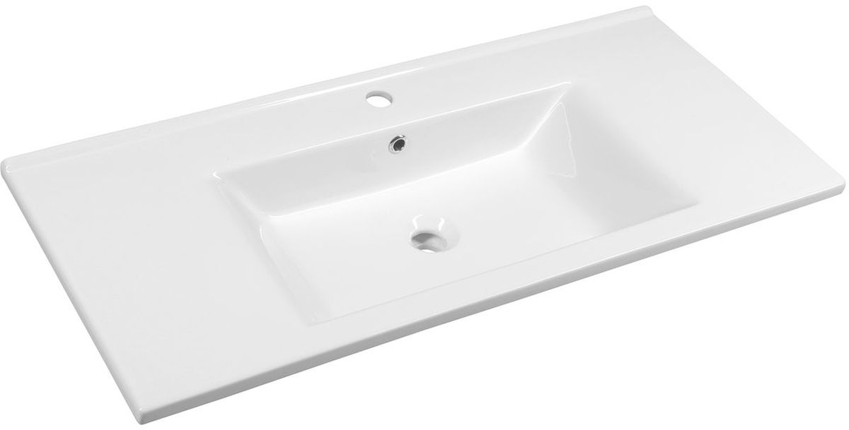 Aqualine Zuno lavabo 100x45.5 cm rettangolare a parete-da mobile bianco lucida 9100