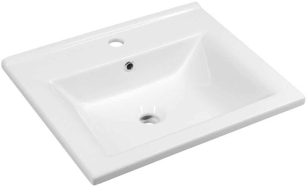 Aqualine Zuno lavabo 55x45 cm rettangolare a parete-da mobile bianco 9055