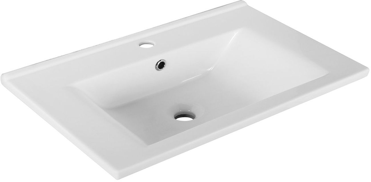 Aqualine Zuno lavabo 65x45 cm rettangolare a parete-da mobile bianco lucida 9065