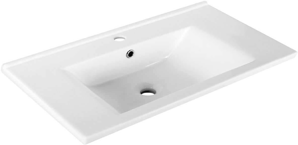Aqualine Zuno lavabo 75x45 cm rettangolare a parete-da mobile bianco lucida 9075