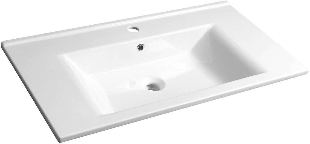 Aqualine Zuno lavabo 85x45 cm rettangolare a parete-da mobile bianco 8590913872389