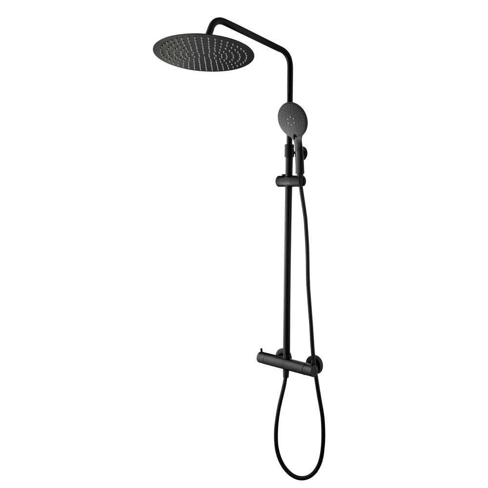 Tiger Twiss set doccia a parete con termostato con soffione nero 1714840746
