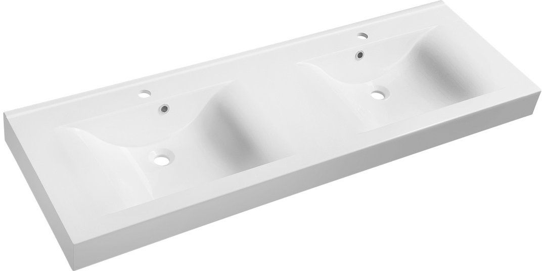 Sapho Flavia lavabo 150x50 cm rettangolare a parete-doppio bianco 68154