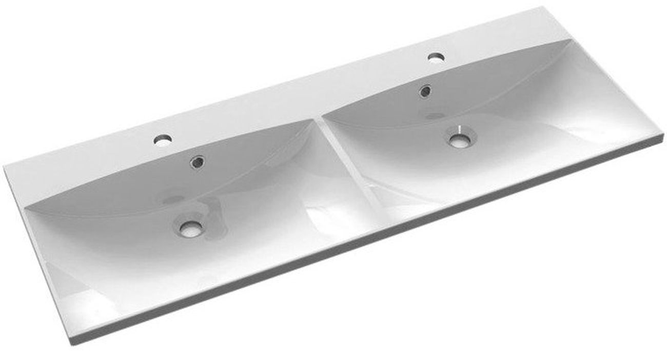 Sapho Maria lavabo 120x46 cm rettangolare da mobile-doppio bianco lucida MA120