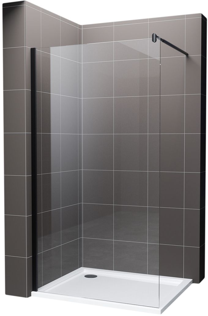 Hagser Bertina parete doccia walk-in 120 cm nero opaca/vetro trasparente HGR30000022