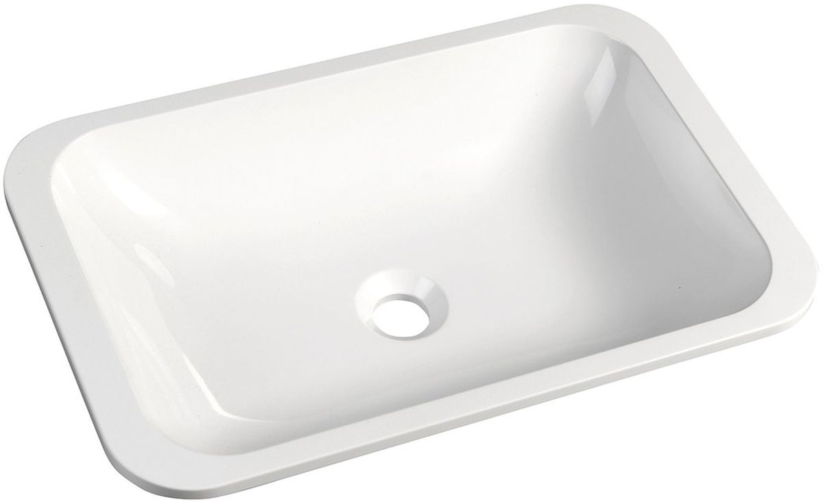 Sapho Japura lavabo 55x36 cm rettangolare da incasso-sottopiano bianco lucida 50135